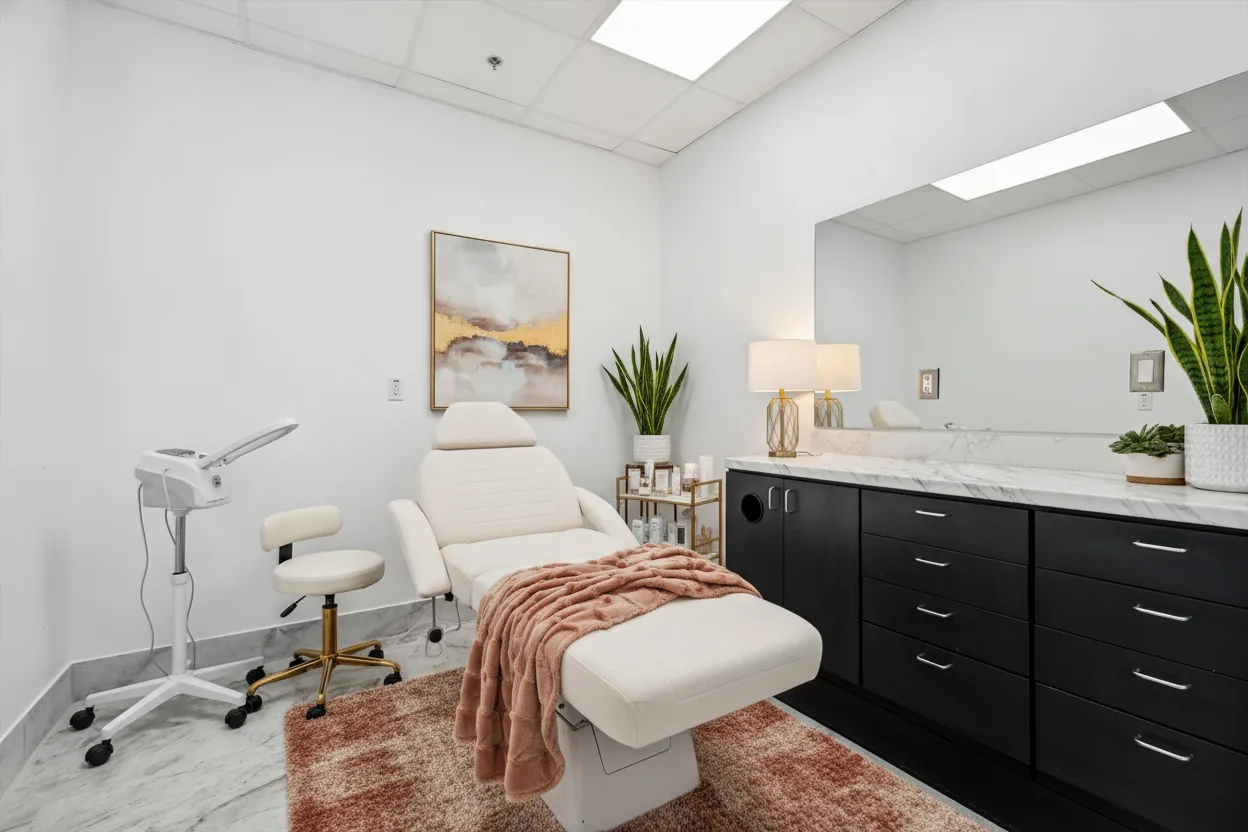 Esthetician salon suite for rent at Paradise Suites & Salon in Allen, TX